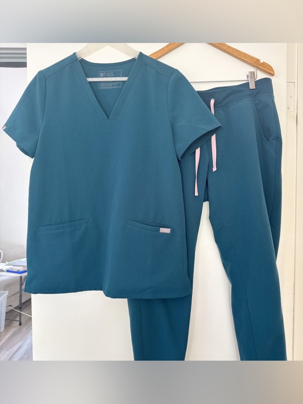 Figs Caribbean Blue Set Casma Top S Zamora Joggers MP